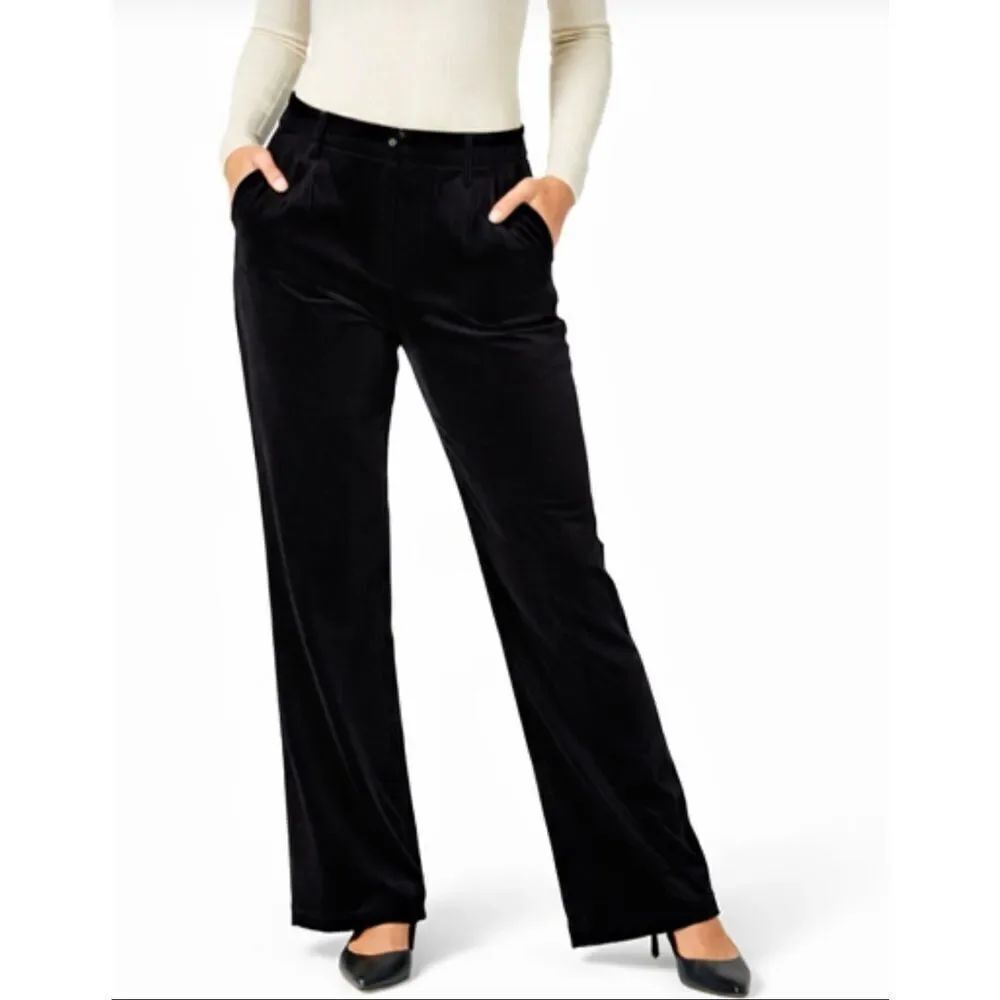 Lauren Ralph Lauren black stretch velvet pull on pant 1x
